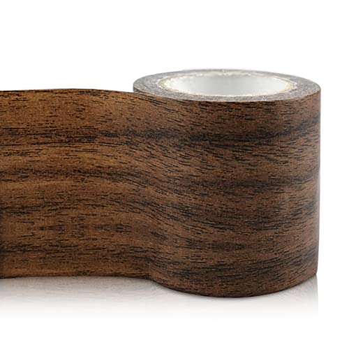 LAKSOL Cinta Adhesiva con efecto de madera para pisos - Cinta de Reparación de Muebles - Papel Marrón Oscuro