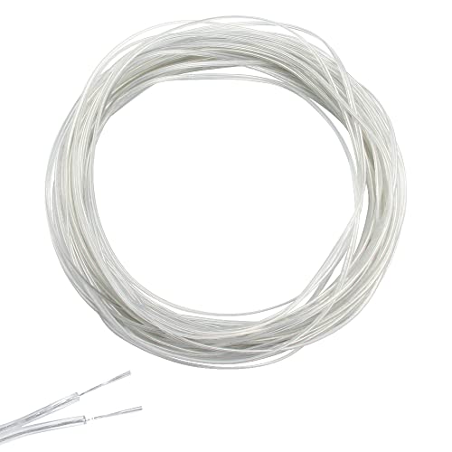 LanYing 15M PVC Cable Eléctrico Transparente 2 hilos 0,08 mm² Cable PVC Flexible Transparente Anti-Oxidation para Instalar Electrodomésticos de Baja Potencia