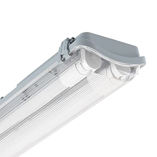 LEDKIA LIGHTING Pantalla Estanca Slim para dos Tubos LED 120 cm IP65 Conexión un Lateral 1200 mm120º