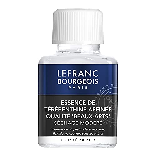 Lefranc Bourgeois Aceite de aguarrás purificado para pinturas al óleo en botella de 75 ml