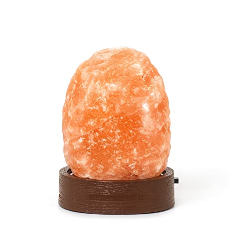 Legami - Lámpara de sal del Himalaya, Mini, Ø 7 cm, 300/400 g, Cromoterapia, forma natural, efecto luminoso, pilas no incluidas, hecho a mano