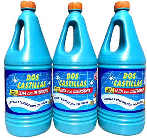 Lejia con Detergente Garrafa de 2 litros • Pack de Ahorro 3 Unidades • Limpieza y Desinfeccion del Hogar • Limpieza sin Huella