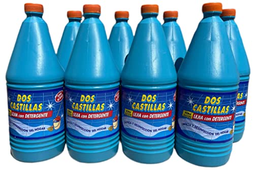 Lejia con Detergente Garrafa de 2 litros • Pack de Ahorro 8 Unidades • Limpieza y Desinfeccion del Hogar • Limpieza sin Huella •