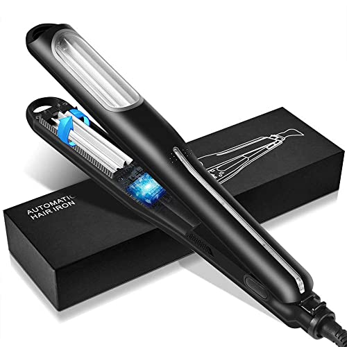 LESCOLTON 905 Plancha AutomáTica de crimpar para crear volumen y textura, Engarzar El Cabello, placas de cerámica con turmalina, 10 temperaturas de 190° a 210°, calentamiento instantáneo