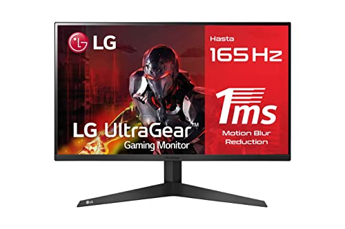 LG 24GQ50F-B - Monitor Gaming Ultragear (Panel VA: 1920x1080p, 16:9, 250 CD/m², 3000:1, 165Hz, 1ms), entradas: DP x1, HDMI x2, AMD FreeSync Premium, Regulable en inclinación