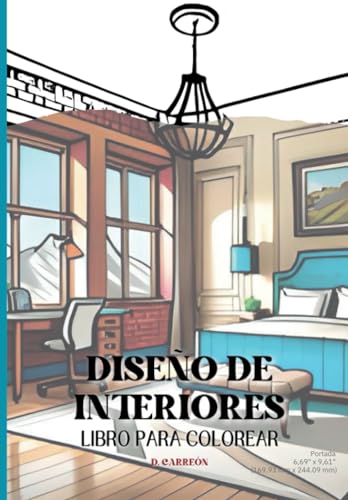 Libro para colorear sobre diseño de interiores del hogar.: Home design coloring book, 40 pages.