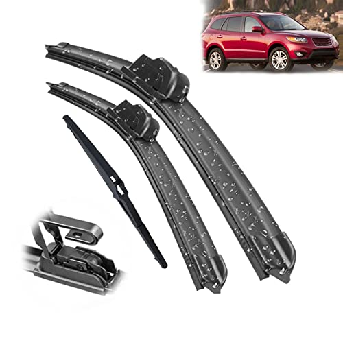 Limpiaparabrisas Para Hyundai Para Santa Fe CM 2007-2012 Limpiaparabrisas Delantero Y Trasero Juego De Escobillas Parabrisas 24 "+ 18" + 14"