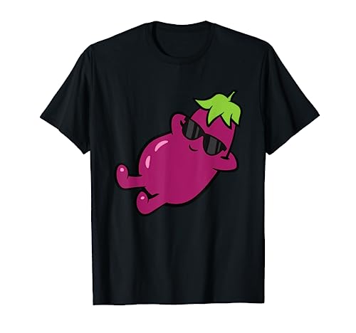 Linda berenjena fruta relajante perezosa berenjena Camiseta