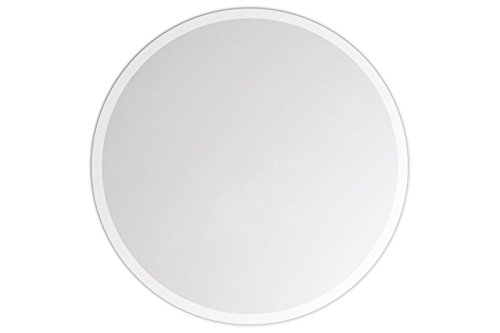 Lindner & Koch® - Espejo Mural/Espejo de Cristal Genuino: círculo Espejo Redondo, con Placa de Soporte, Bordes biselados, diámetro 30cm