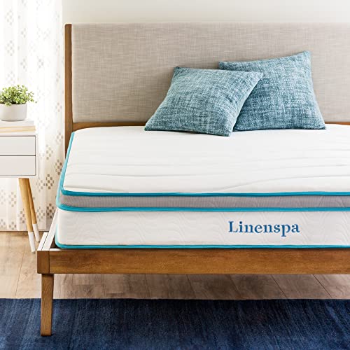 Linenspa Colchón híbrido 90x190 cm – Altura 20 cm – con espuma viscoelástica y muelles – firmeza media