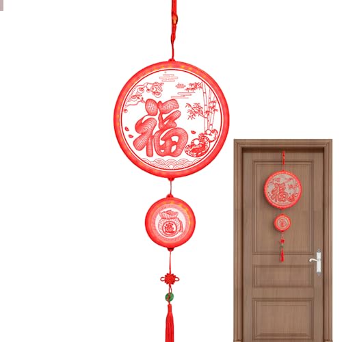 Linternas del Año Nuevo Lunar - Luz de decoración del árbol de año nuevo chino | Decoraciones acrílicas para ventanas y árboles con ventosa 2024, para patio, porche y puerta de entrada Firulab
