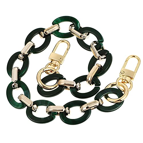 LIXBD Correa de cadena de bolsa de resina Accesorios de cadenas de bolso vintage Correas de cadena de bolso de resina Correas de repuesto de cuerpo cruzado con hebillas de metal - Rosa (Color: verde)