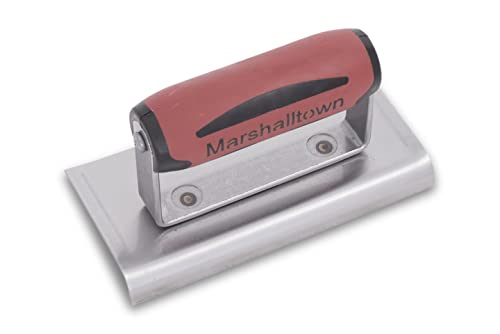 Llana de borde Marshalltown con extremo curvo, R 10mm, L 13 mm, con mango DuraSoft, de acero al carbono, dimensiones: 152x102 mm