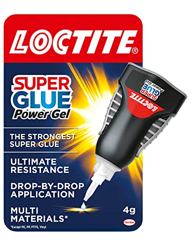 Loctite Super Glue Power Flex Control, Superpegamento en gel flexible, Superpegamento con fórmula que no gotea para aplicaciones verticales, Pegamento transparente con boquilla precisa, 1x4g