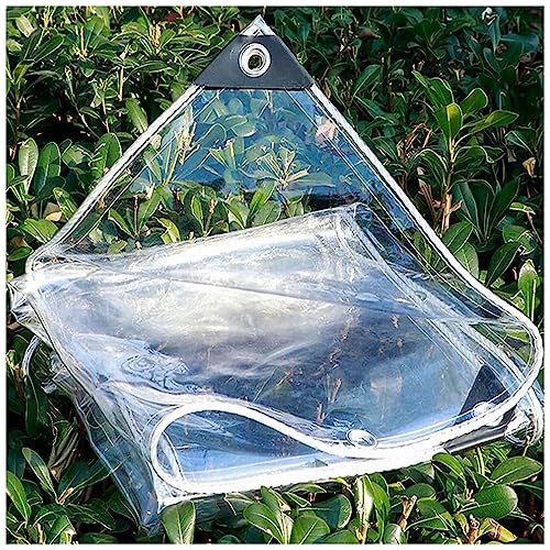 Lona Impermeable Transparente, Toldo Exterior con Ojales,0.35mm Plegable Lonas Toldos Laterales para Patio,Gazebo,Terrazas,Cortavientos,Cerramientos Jardin Plástico(Size:0.5x1m)