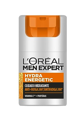 L'Oreal Paris Men Expert Crema hidratante antifatiga para hombre, Hydra Energetic hombre con Vitamina C*, Combate la apariencia de ojeras e hidrata piel - 50 ml