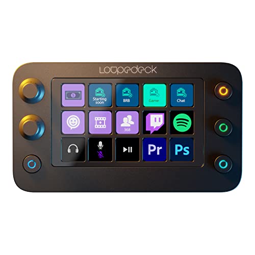 Loupedeck Live S: la Consola de transmisión para productividad de Escritorio, Control de Flujo Completo y creación de Contenido con Botones LED Personalizables de Pantalla táctil, diales y Botones