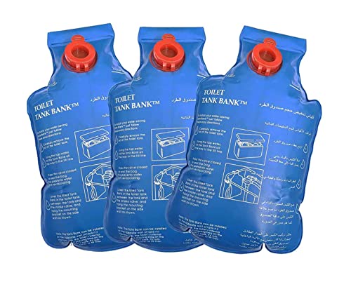 LOWENERGIE Dispositivo de ahorro de agua para inodoro, bolsa de tanque de cisterna, inserto de banco de doble clip (3 unidades)