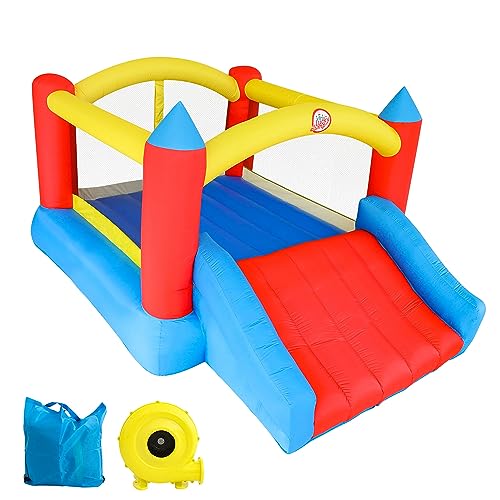 LuckyJump XXL Castillo Hinchable Exterior con Soplador y Tobogán para 2-4 Niños, (360x280x197cm) (Castillo Inflable)