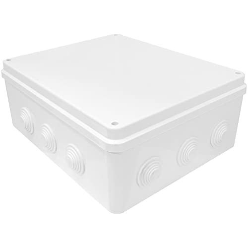 Lumonic Caja de derivación blanca 300x250x120mm con 12 aberturas I Caja de derivación de montaje en superficie - IP65 I Caja de derivación, caja de bo