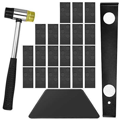 LYTIVAGEN 23 PCS Kit de Suelo Laminado kit de Instalación de Suelos de Madera Laminada con Bloque de Rosca Barra de Tracción Mazo 20 Espaciadores para Instalación de Pisos Armados y Parquet