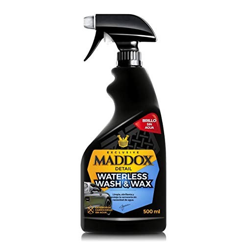 Maddox Detail - Waterless Wash & Wax 500ml | Cera de Carnauba | Limpieza Sin Agua para Coches | Abrillantador de Coche | Brillo de la Pintura | con Fácil Aplicación | Cera Líquida Coche