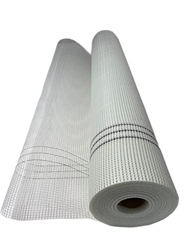 Malla de refuerzo de fibra de vidrio, 165 g/m², color blanco, 4 mm x 4 mm, 8 rollos resistentes a desgarros