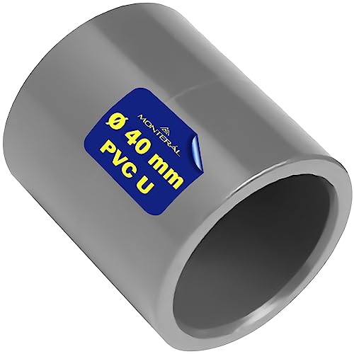Manguito PVC U Ø 40 mm para Unión Adhesiva de Dos Tuberías Garantía de 10 Años - MONTERAL