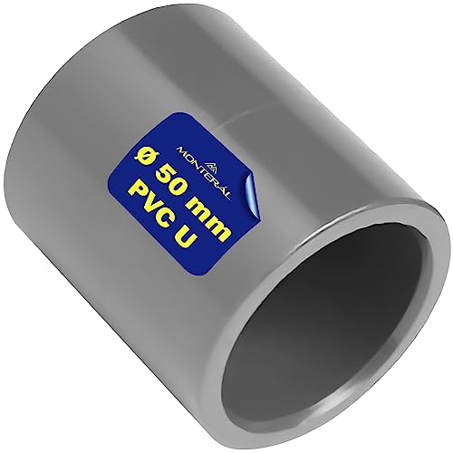 Manguito PVC U Ø 50 mm para Unión Adhesiva de Dos Tuberías Garantía de 10 Años - MONTERAL