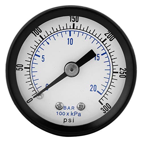 Manómetro de prueba de presión, mini manómetro, para combustible, aire, aceite, agua líquida, 0-20 bar / 0-300psi, rosca BSPT de 1/8 "