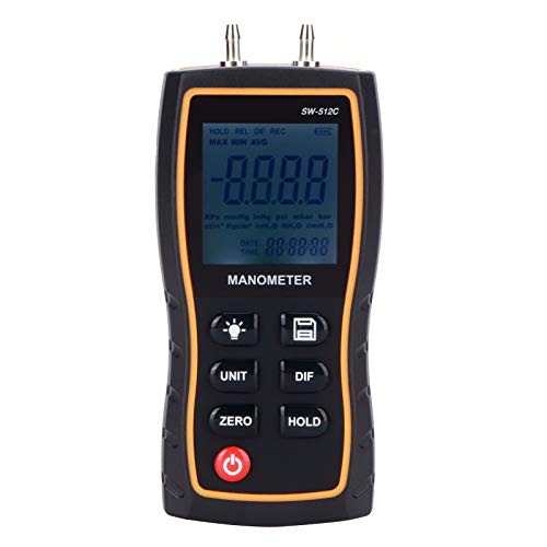 Manómetro diferencial digital medidor de presión de gas de aire de mano, rango de medición ± 103.42KPA