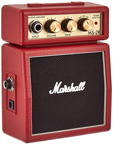 Marshall MS-2R Micro Mini Amplificador Combo de Guitarra, de Práctica Adecuado para Guitarra Eléctrica, Rojo