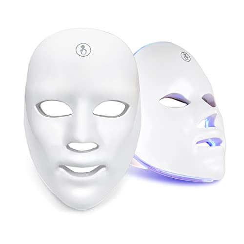 Máscara Facial Led, Máscara De Terapia De Fotón, Máscara Inalámbrica De 7 Colores Led, Máscara Facial De Rejuvenecimiento De La Pie