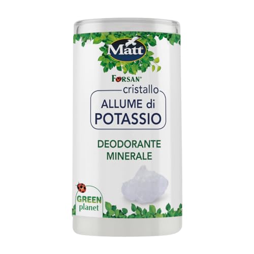 Matt Forsan - Ambientador mineral de aluminio de potasio, de origen natural y sin perfume, sin grasa ni manchas, 120 g