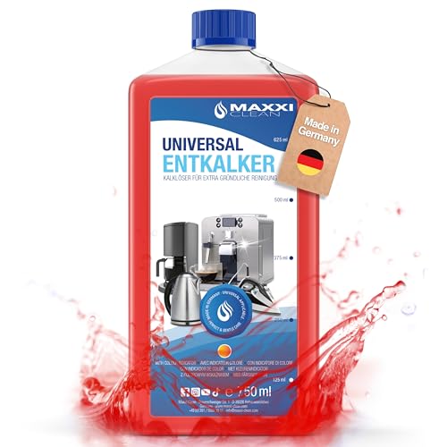 Maxxi Clean | Descalcificador Universal para todas las Cafeteras, Hervidores de Agua, otros Electrodomésticos y Baño & Cocina | Apto para todas las Marcas y Modelos | Removedor de Cal (1x 750 ml)