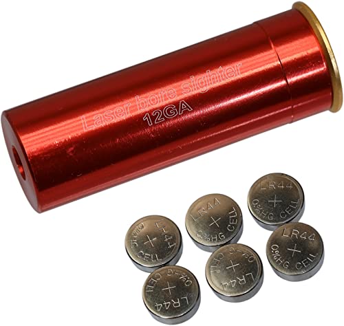 MAYMOC 12GA Bore Sight Red Dot Cartucho con 2 Juegos de baterías