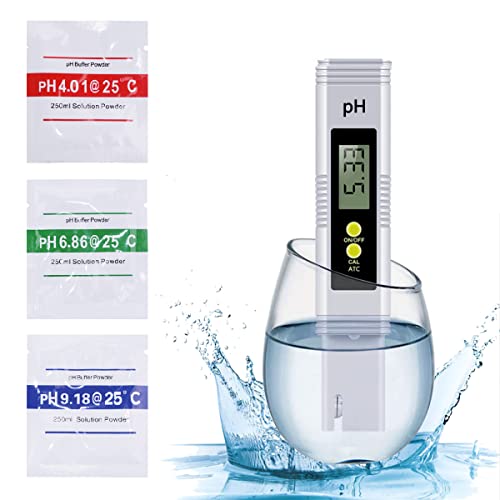 Medición de pH Pantalla Digital de Mano PH Tester, PHmetro Calidad del Agua Medidor de Prueba con Rango de 0-14 PH Medidor de Digital Portátil PH Piscina para Acuarios, piscinas, Auto Calibración