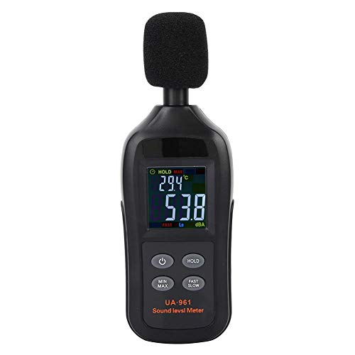 Medidor de nivel de sonido digital UYIGAO LCD 35-135dB Negro Instrumento de medición de volumen de ruido portátil portátil Decibel Probador de monitoreo