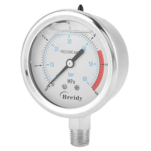 Medidor de presión de gas analógico de 60 mm 0 – 60 bar 0~6 Mpa para agua de aire de dial, instrumento de entrada de base NPT 1/4"