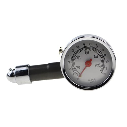 Medidor de presión de neumáticos, manómetro, medidor de presión de aire, 7,5 bar, medidor de presión de neumáticos para neumáticos, 0-100 psi, para coche, bicicleta y motocicleta