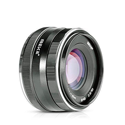 Meike 50mm f2.0 Gran Apertura APS-C Objetivo de Enfoque Manual Compatible con Sony E Mount Mirrorless Camera NEX 3 3N 5 NEX 5T NEX 5R NEX 6 7 A6400 A5000 A5100 A6000 A6100 A6300 A6500 A6600