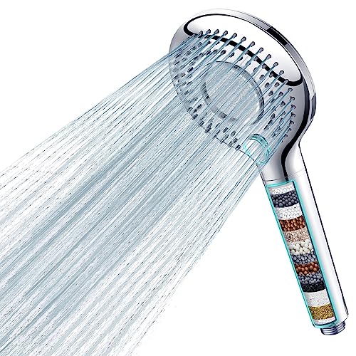 Alcachofa de ducha de lujo + filtro + brazo – Alcachofa de ducha de alta  presión con 6 funciones con filtro de agua para eliminar el cloro + brazo  de