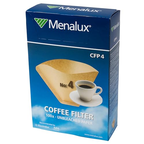 Menalux CFP4 - 100 Filtros de papel, número 4, para cafetera de goteo