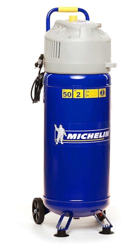 MICHELIN - Compresor de aire vertical MVX50/2 - Tanque de 50 litros - Sin aceite - Motor de 2 CV - Presión máxima 10 bar - Flujo de aire 220 l/min - 13,2 m³/h