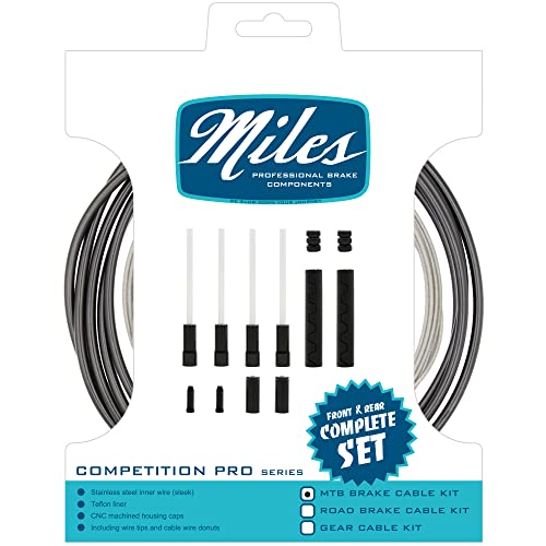 Miles Racing® Race Edition - Juego completo de cables de freno para bicicleta MTB, con revestimiento de teflón de baja fricción y cable de freno de acero inoxidable