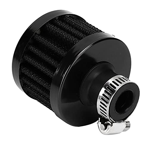 Mini filtro de entrada de aire de aceite de 13mm / 0,5 pulgadas, válvula de ventilación del cárter, respiradero del cárter, accesorio Universal para coche(negro)