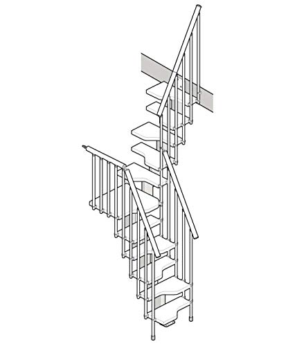 Mister Step MINI escalera abierta compacta "U" gris natural Total Hight 281,0 ÷ 333,0 cm.