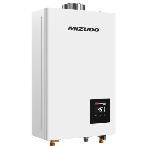 MIZUDO Calentador De Gas Natural Estanco 11L con Pantalla LED, Compatible con instalaciones, Clase Energética A