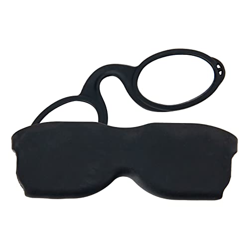 MMOWW Gafas de Lectura para Hombres y Mujeres, Mini Clip de Nariz Compactas Gafas Ligeras Retro Antideslizantes de Silicona de Ayuda a la Lectura (Negro, 2.5)