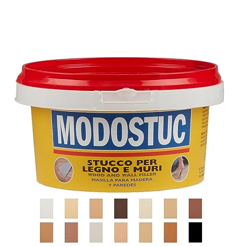 MODOSTUC Blanco - Masilla profesional de pasta lista para uso en interiores, ideal para madera y pared de secado rápido y adherencia perfecta, 0,5 kg.
